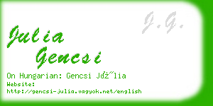 julia gencsi business card